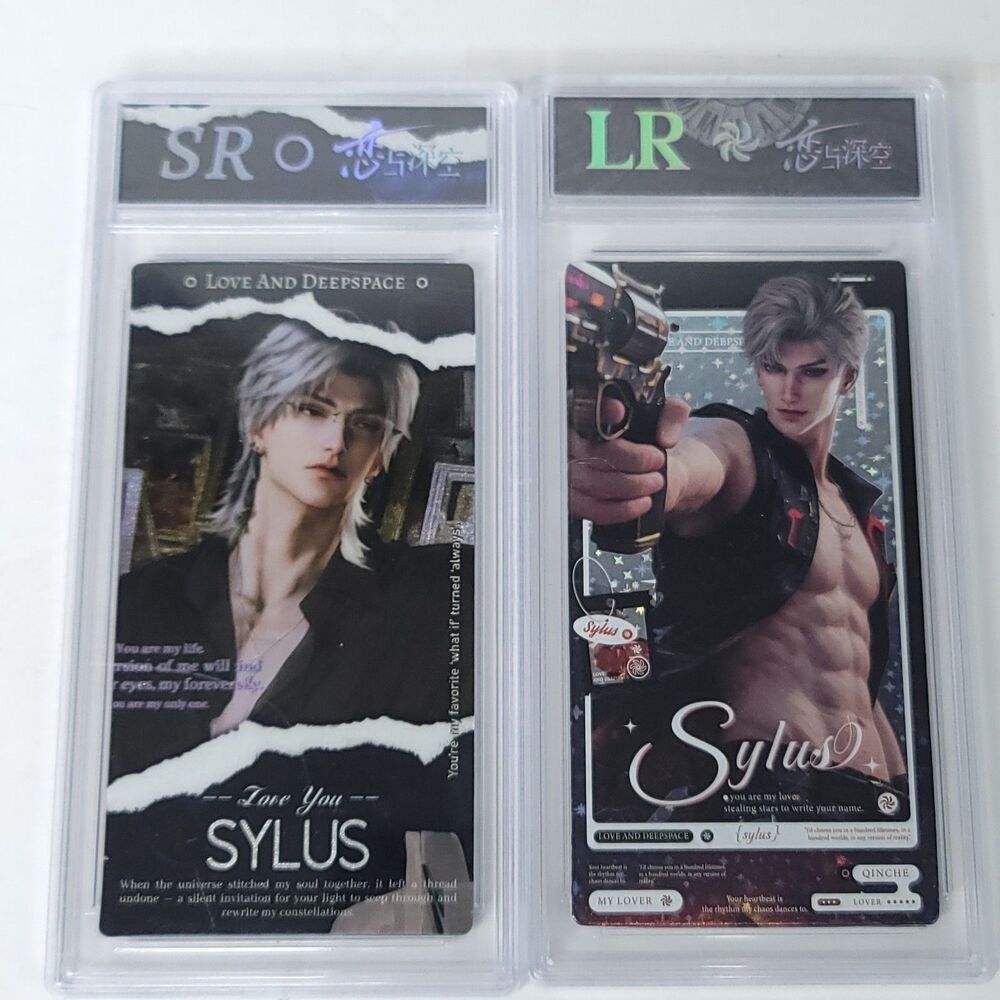 Love and Deep Space Sylus Glitter Trading Card Encased Collectible Lot Of 2